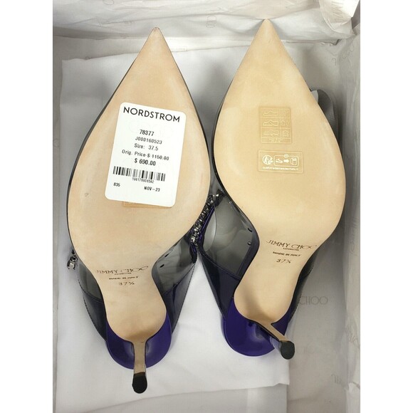 COPY - Jimmy Choo Bing 100 Womens Crystal Mules Heels Sandals Size 37.5, US 7.5… - Picture 5 of 5